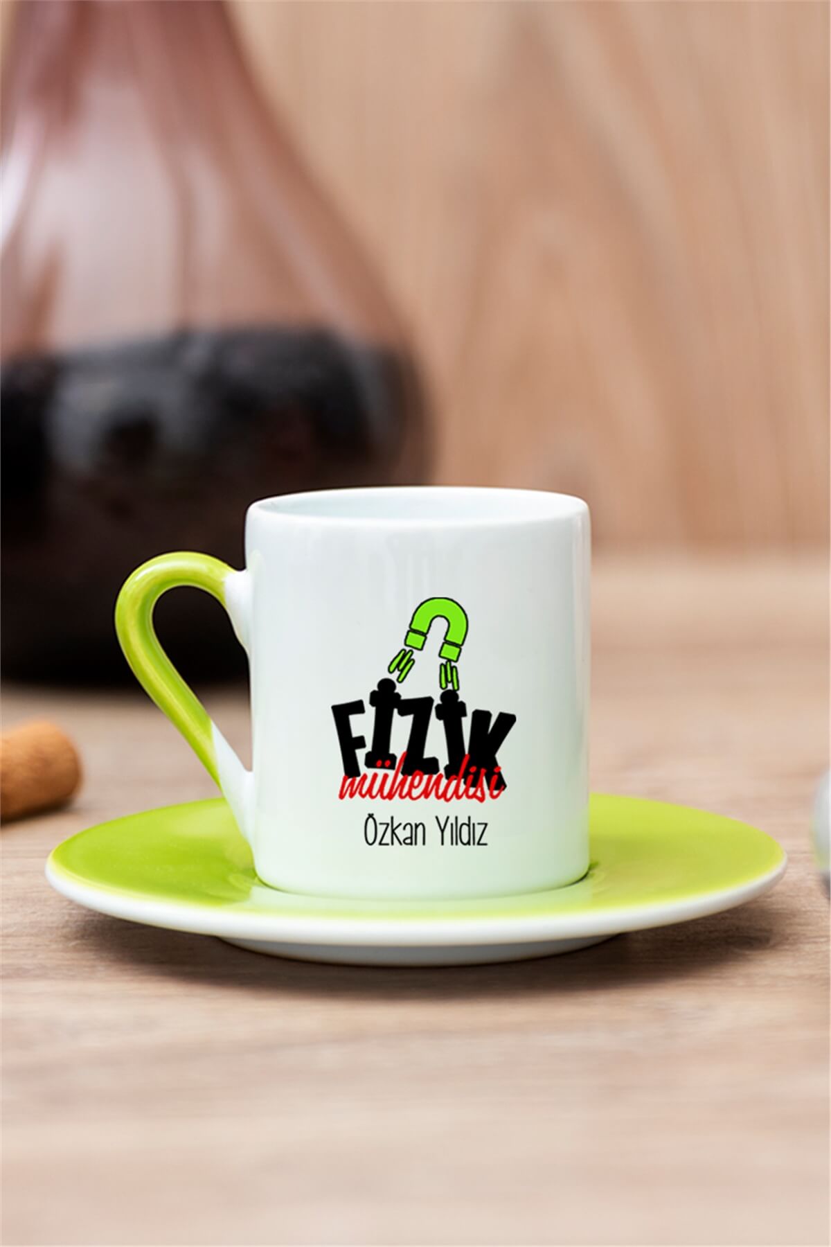 Fizik Mühendisi Renkli Türk Kahvesi Fincanı