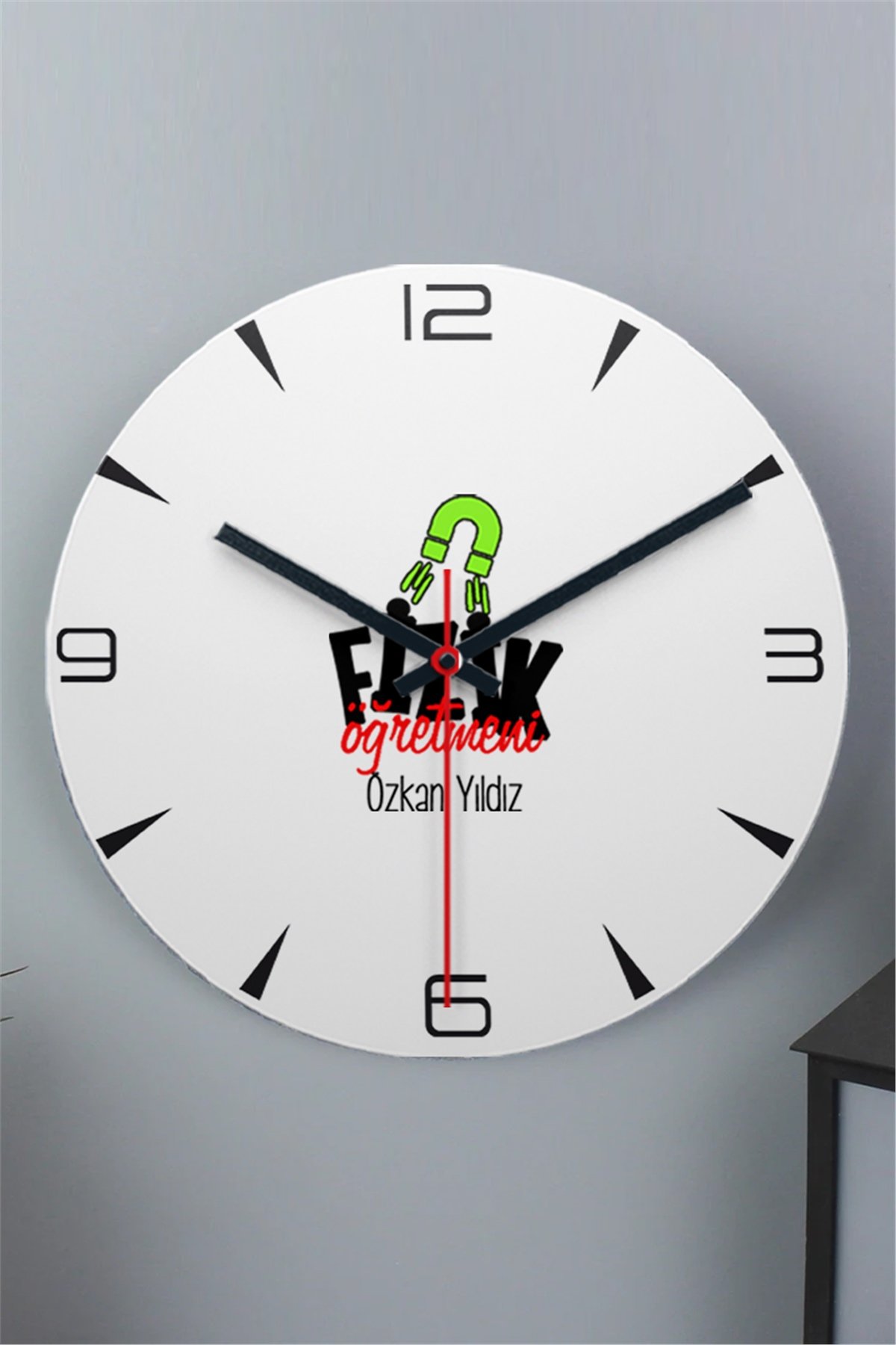 Fizik Öğretmeni Ahşap Duvar Saati