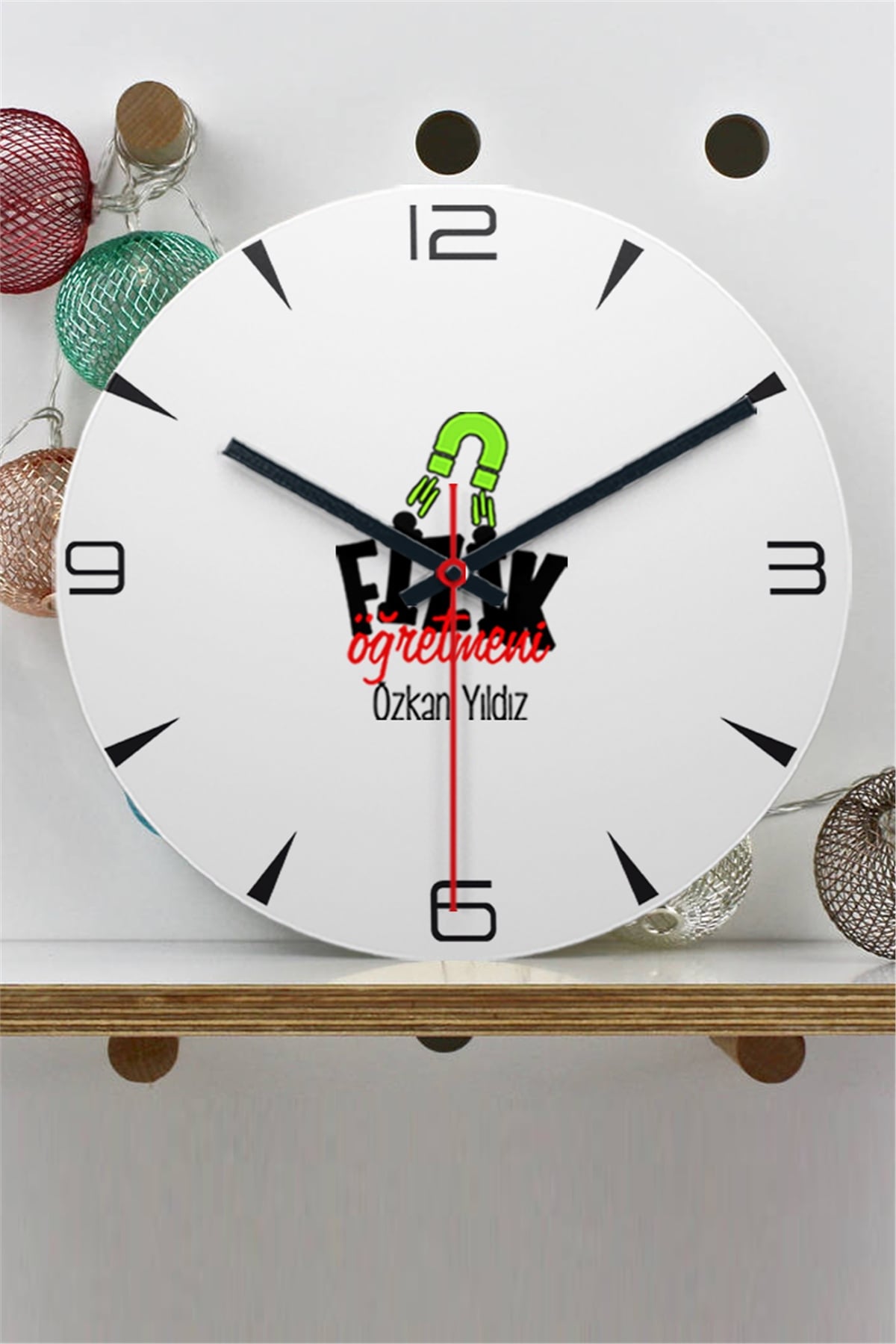 Fizik Öğretmeni Ahşap Duvar Saati