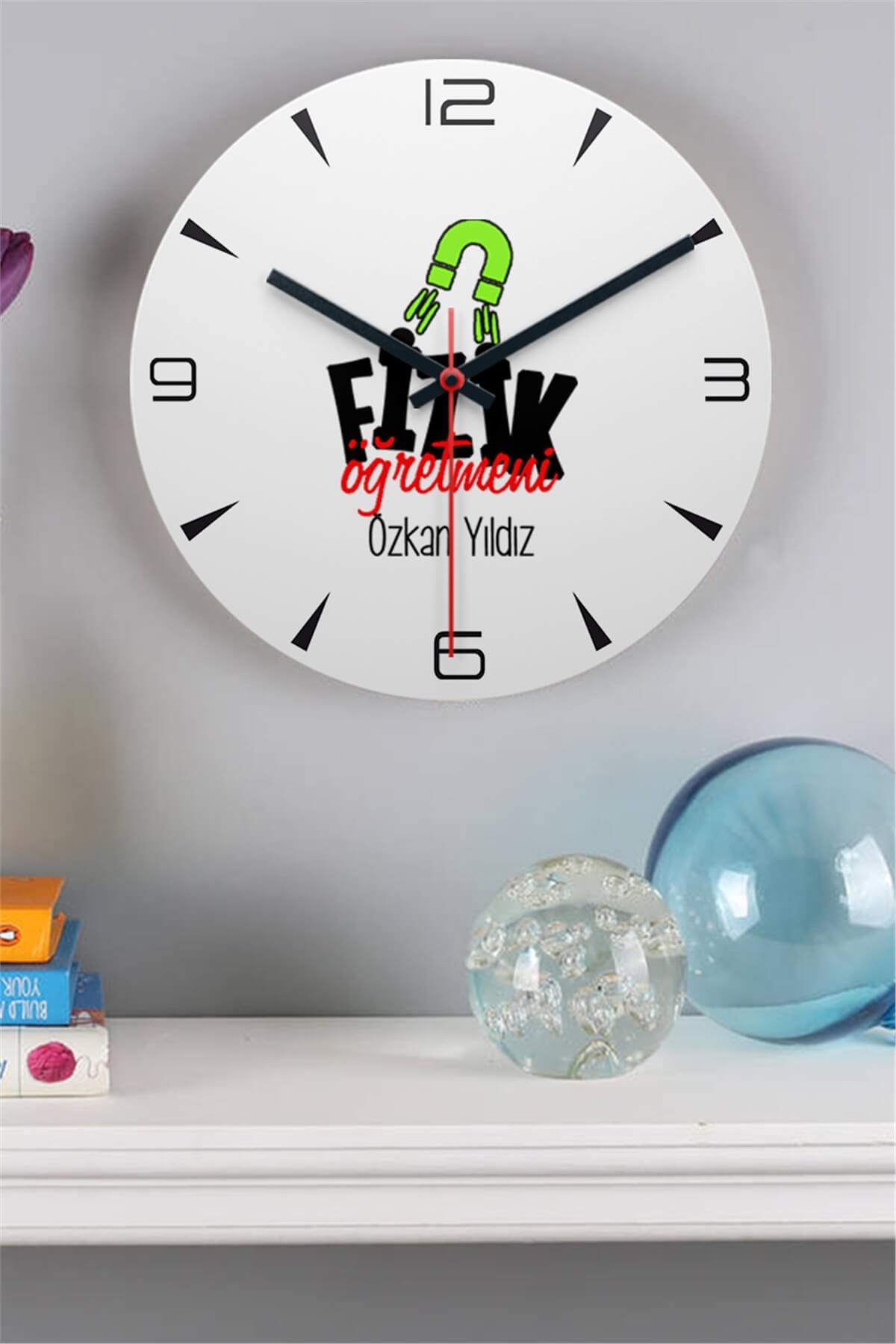 Fizik Öğretmeni Ahşap Duvar Saati