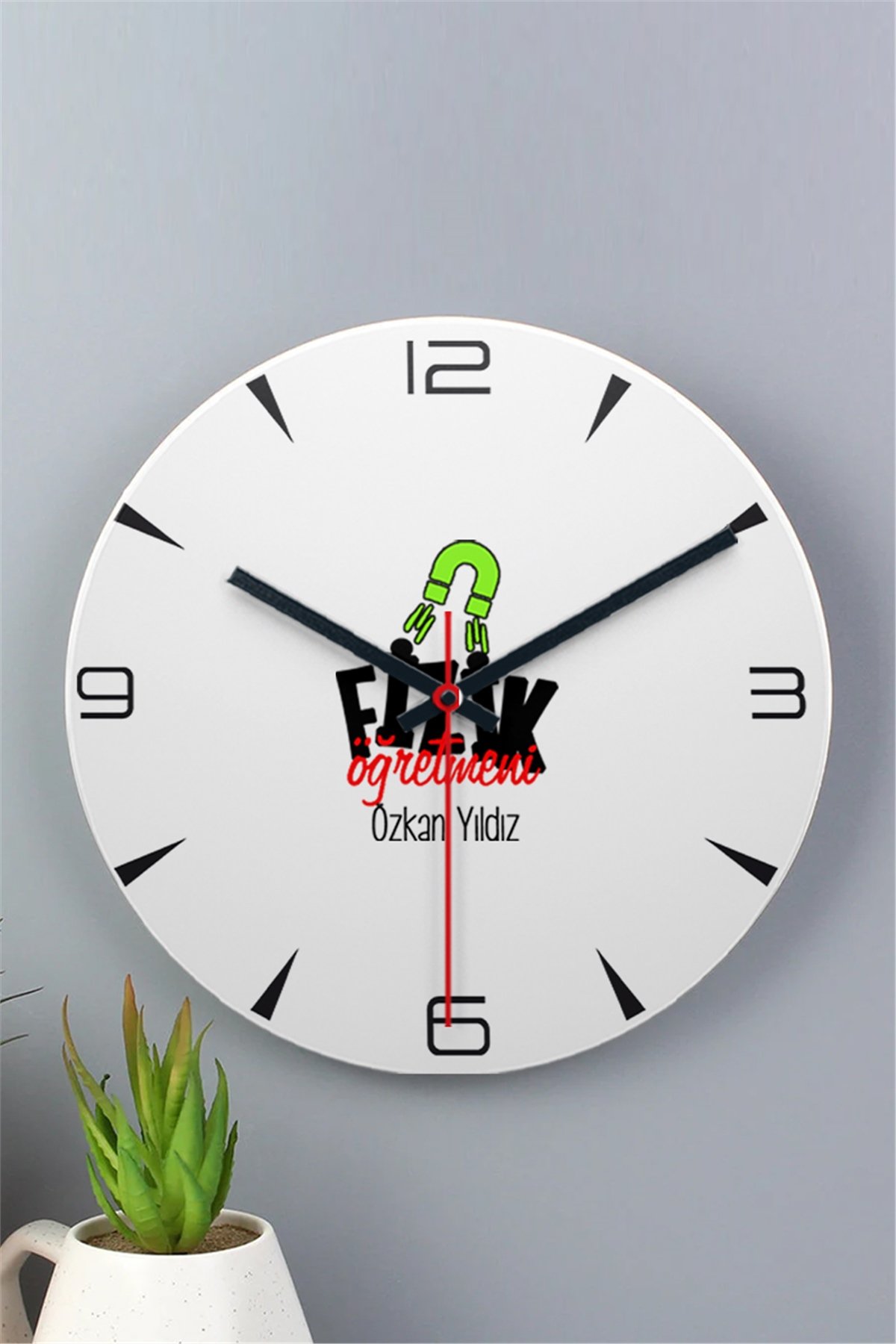 Fizik Öğretmeni Ahşap Duvar Saati