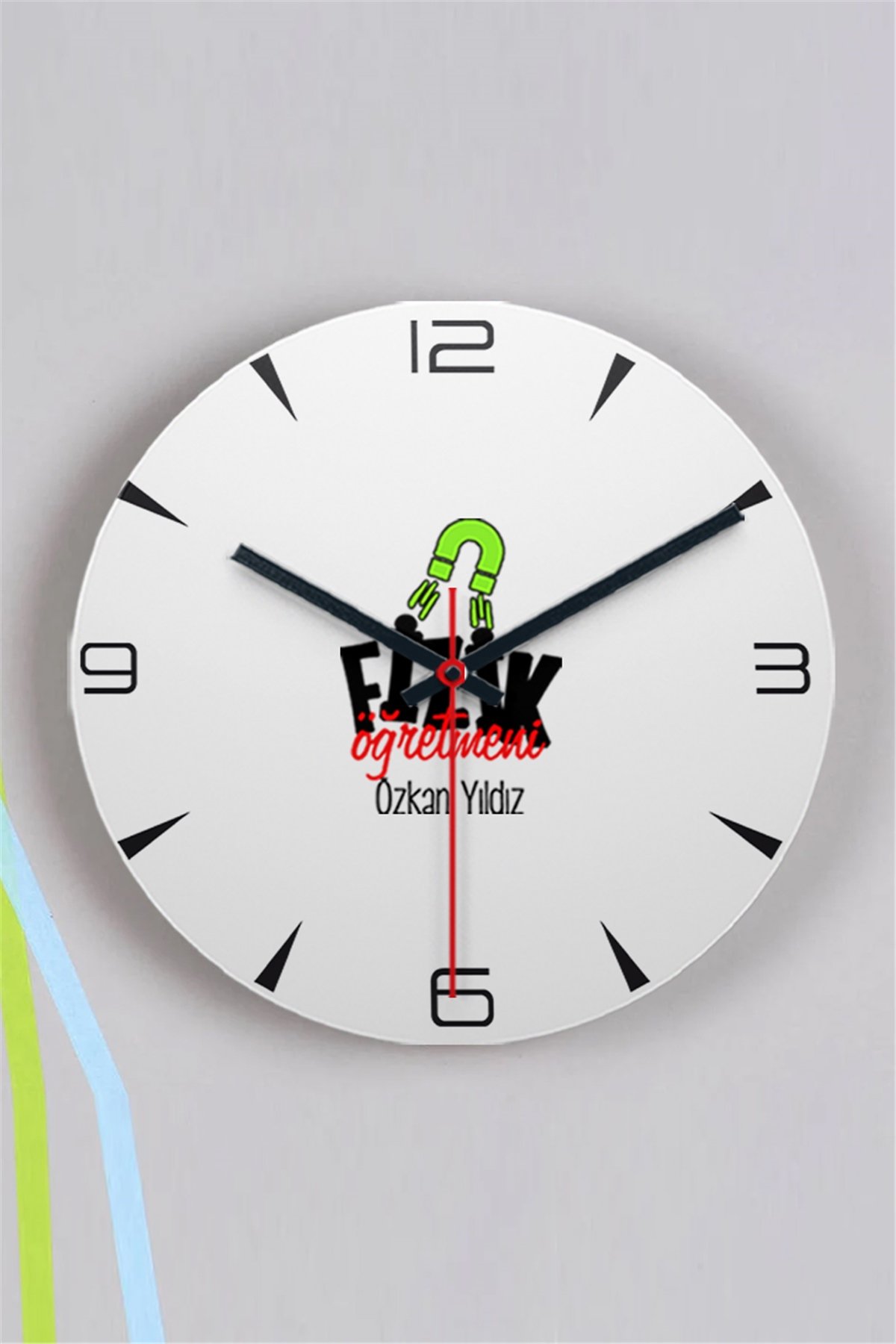Fizik Öğretmeni Ahşap Duvar Saati