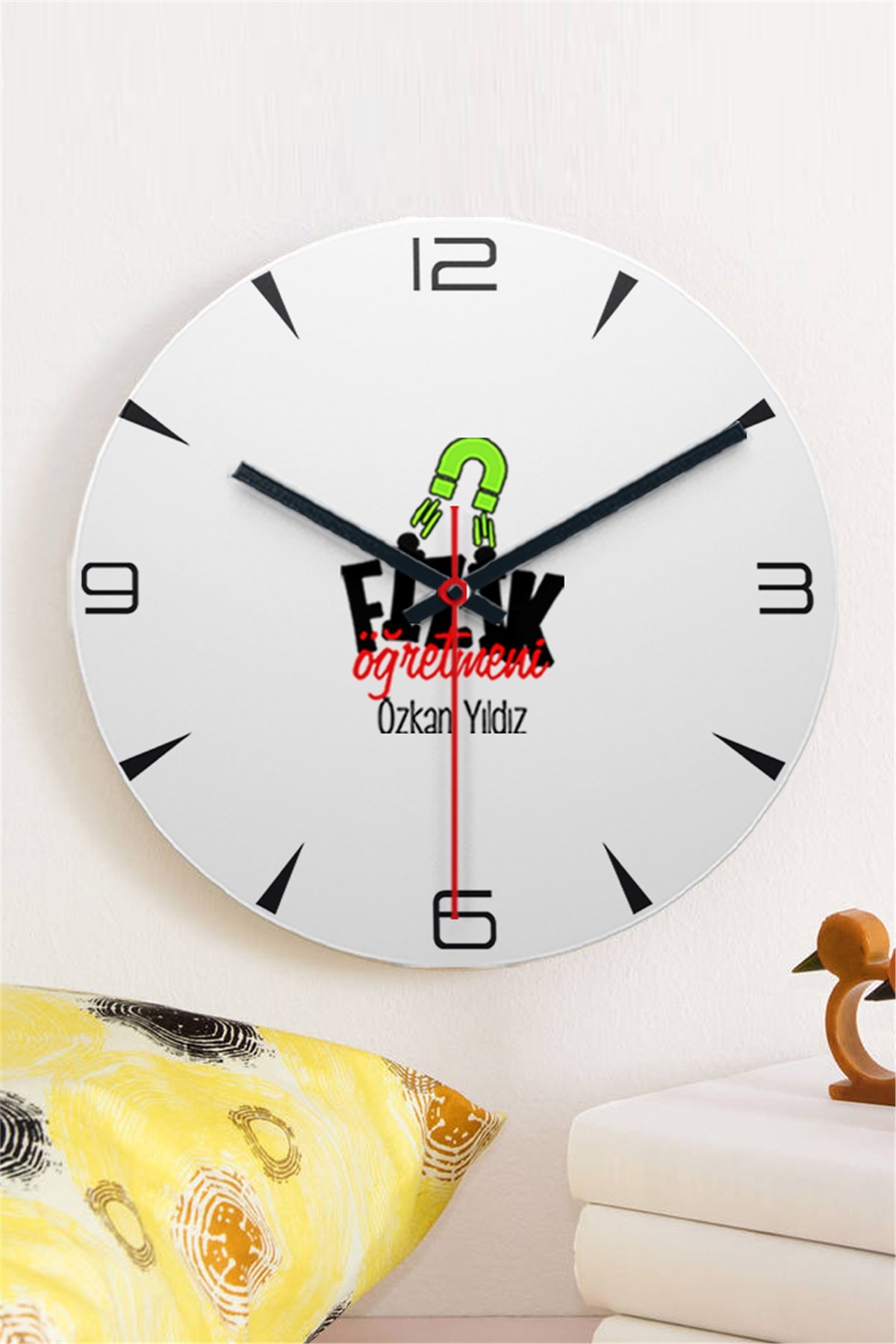 Fizik Öğretmeni Ahşap Duvar Saati