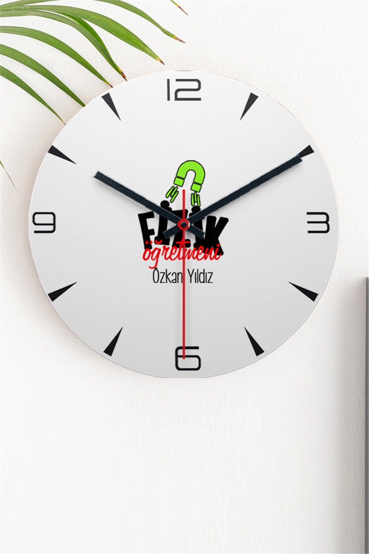 Fizik Öğretmeni Ahşap Duvar Saati