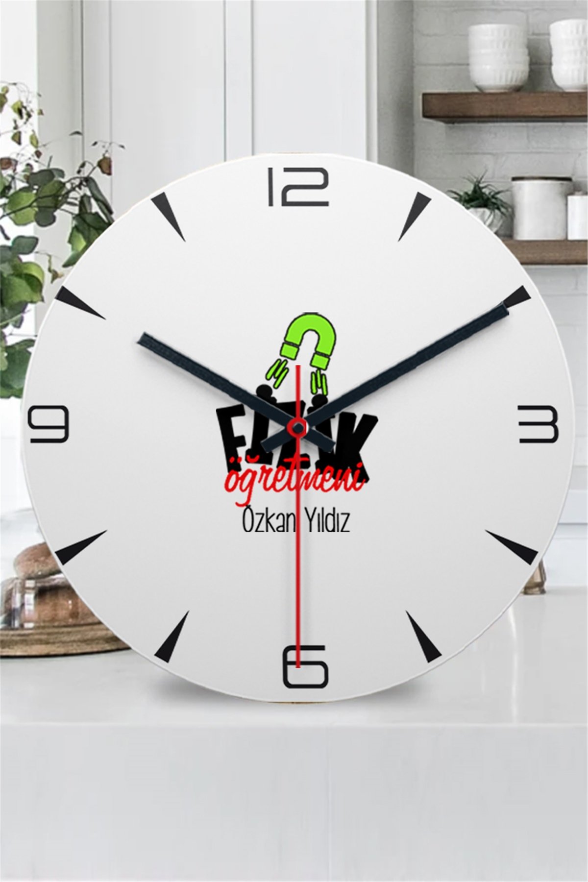 Fizik Öğretmeni Ahşap Duvar Saati