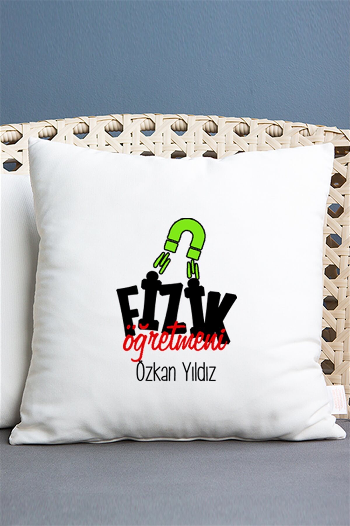 Fizik Öğretmeni Saten Kare Yastık