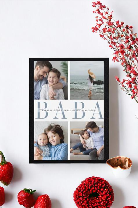 Fotoğraflı Babalar Günü Hediyesi Dikdörtgen Çerçeve