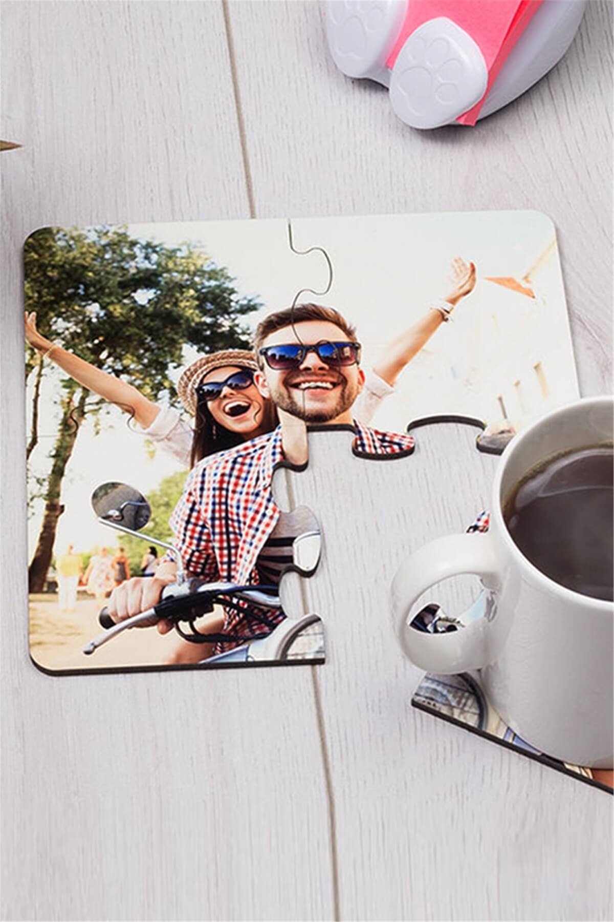 Fotoğraflı Puzzle Ahşap Bardak Altlığı