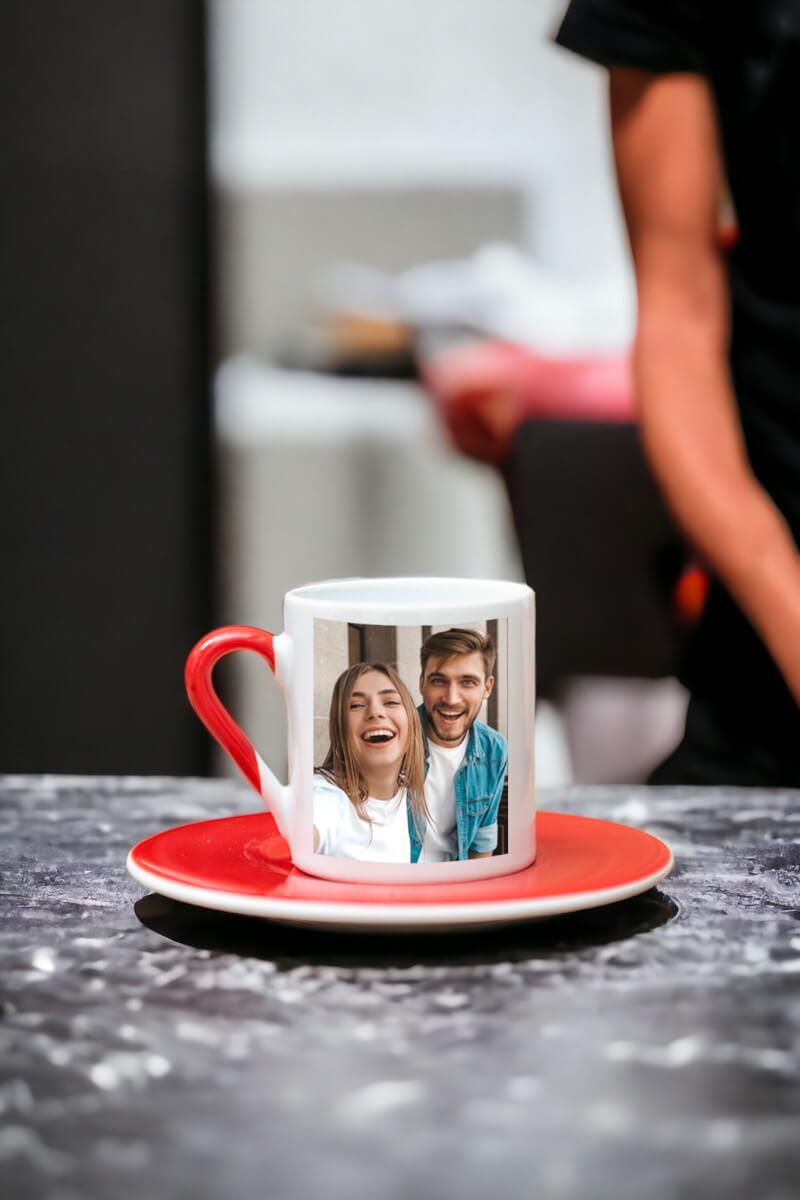 Fotoğraflı Renkli Türk Kahvesi Fincanı