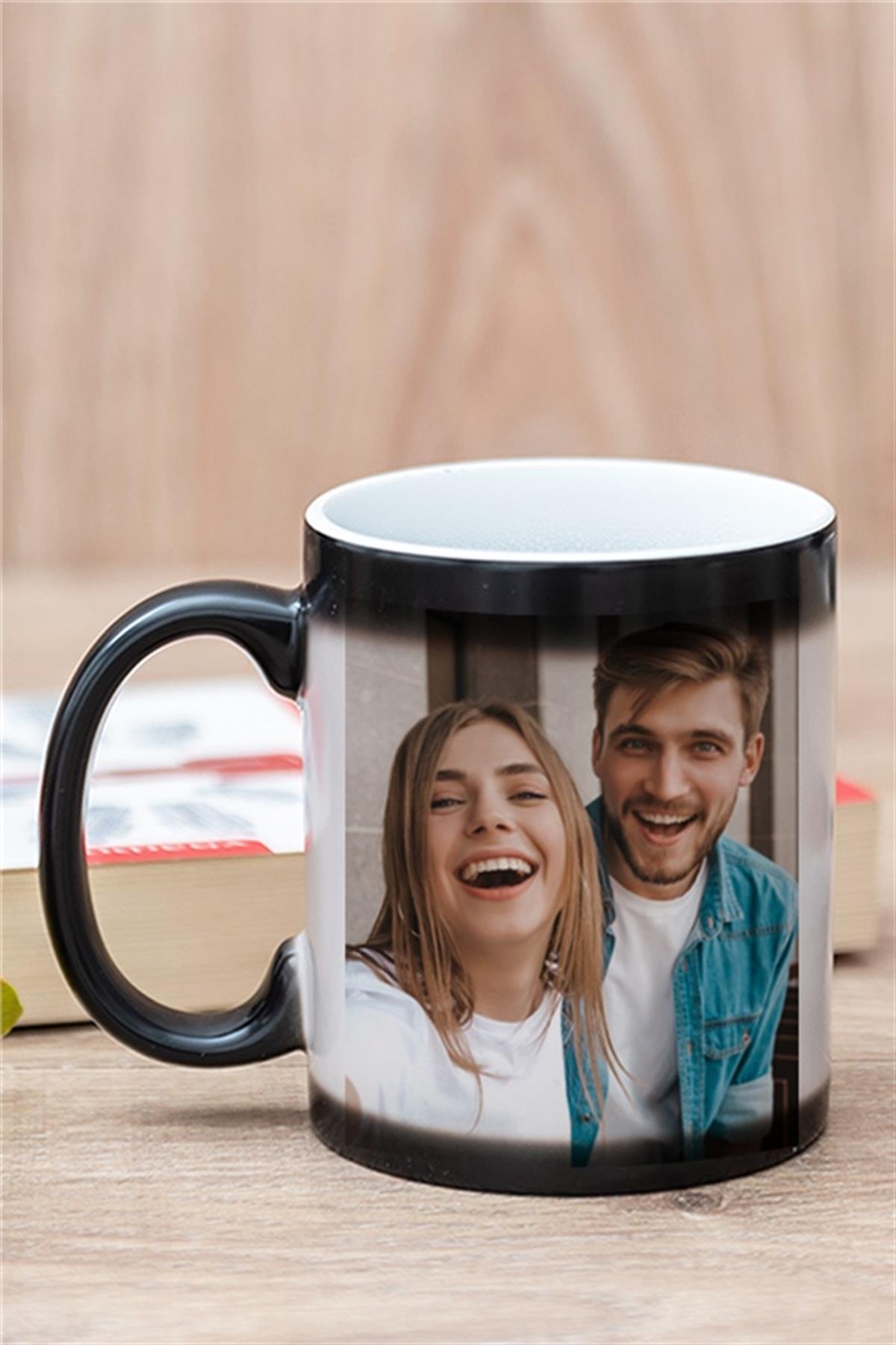 Sevgiliye Hediye Fotoğraf Baskılı Sihirli Kupa Bardak