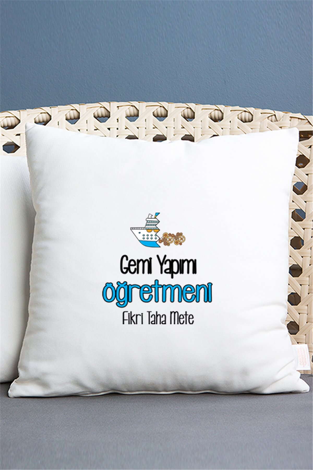 Gemi Yapımı Öğretmeni Saten Kare Yastık