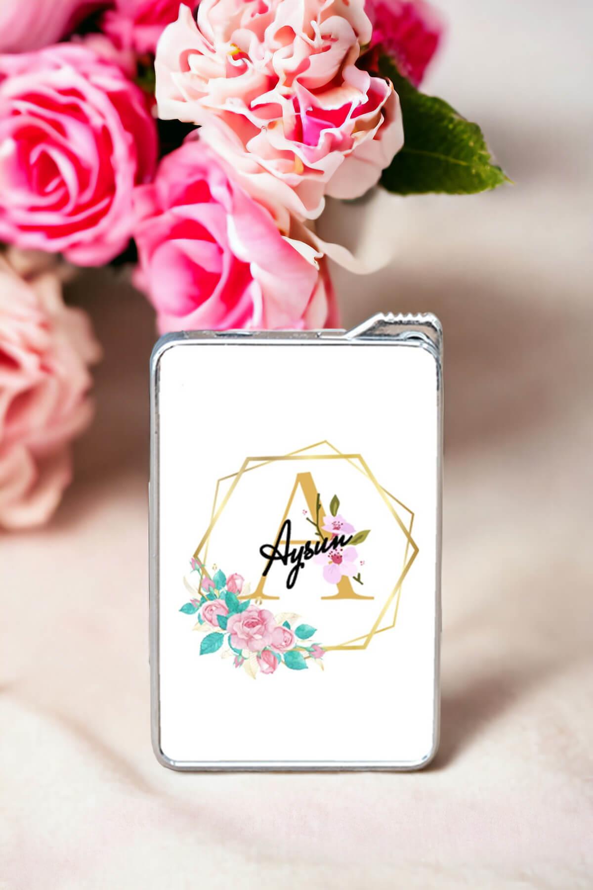 Geometrik Yaldız Tasarım Harfli Çakmak