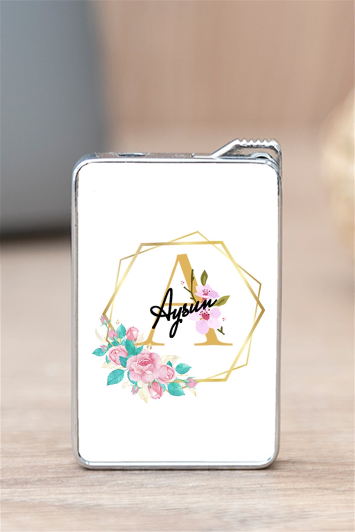 Geometrik Yaldız Tasarım Harfli Çakmak