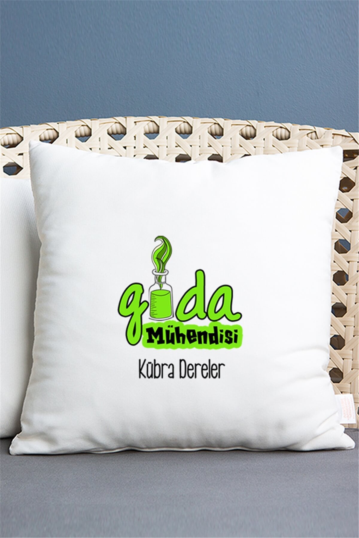 Gıda Mühendisi Saten Kare Yastık