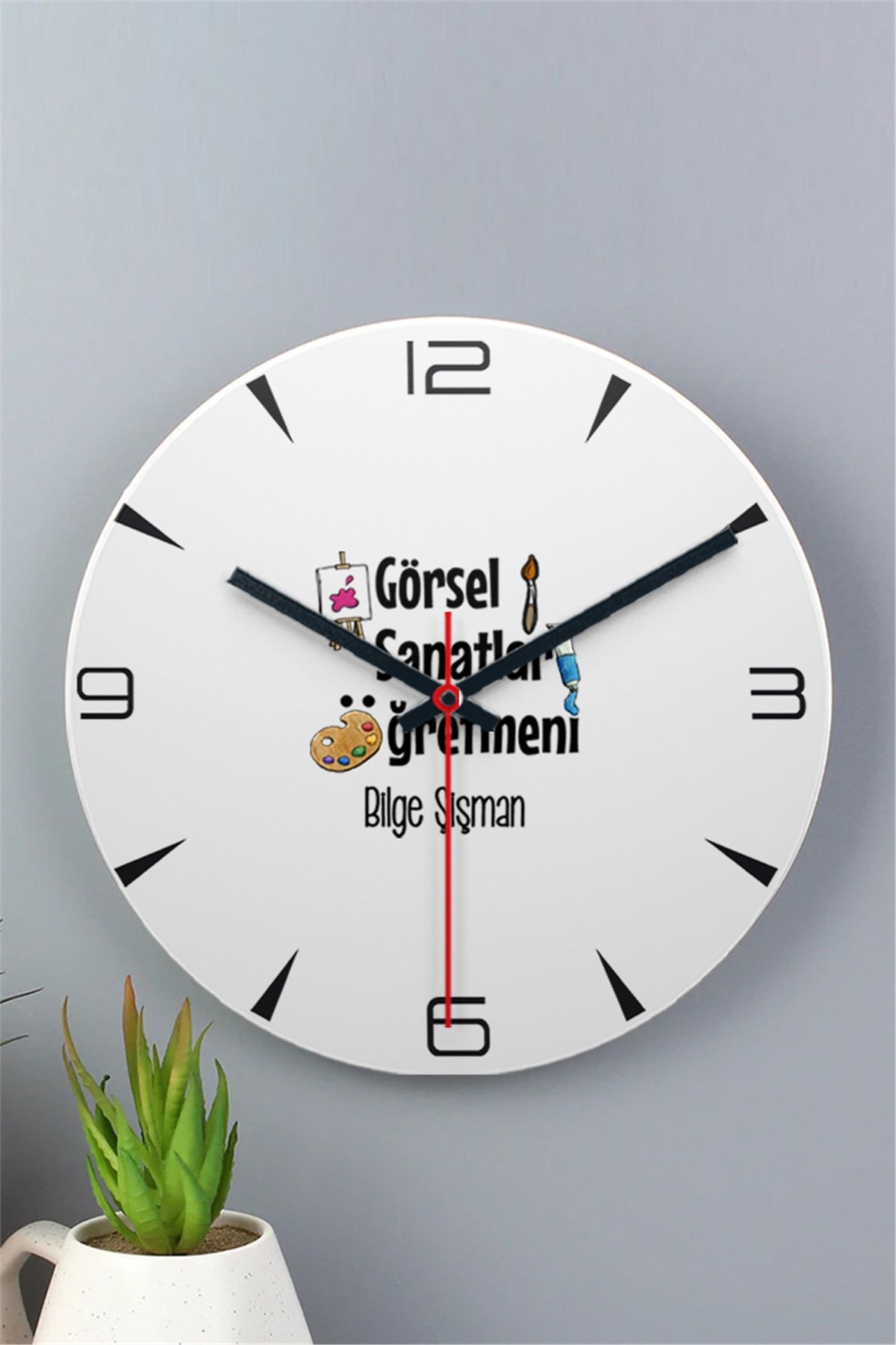 Görsel Sanatlar Öğretmeni Ahşap Duvar Saati