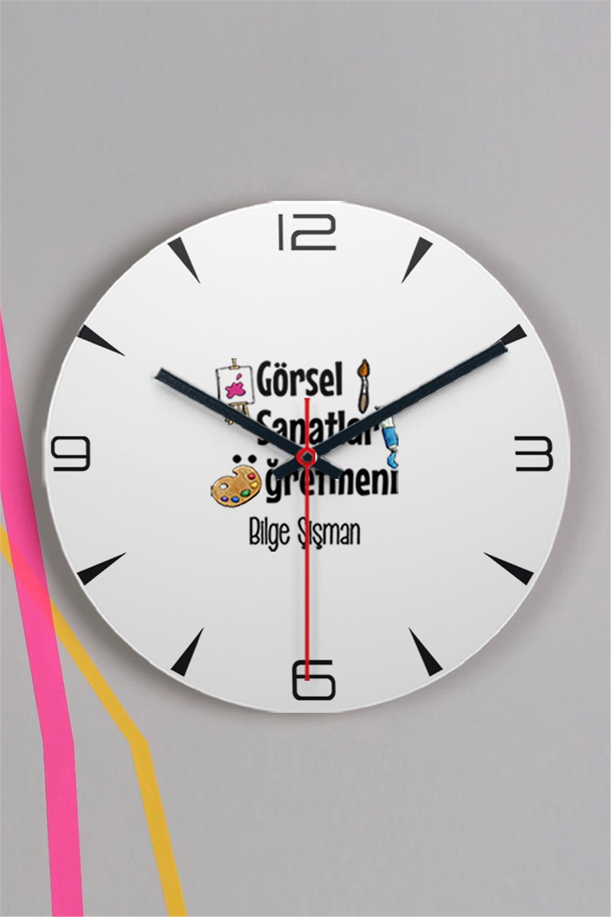 Görsel Sanatlar Öğretmeni Ahşap Duvar Saati