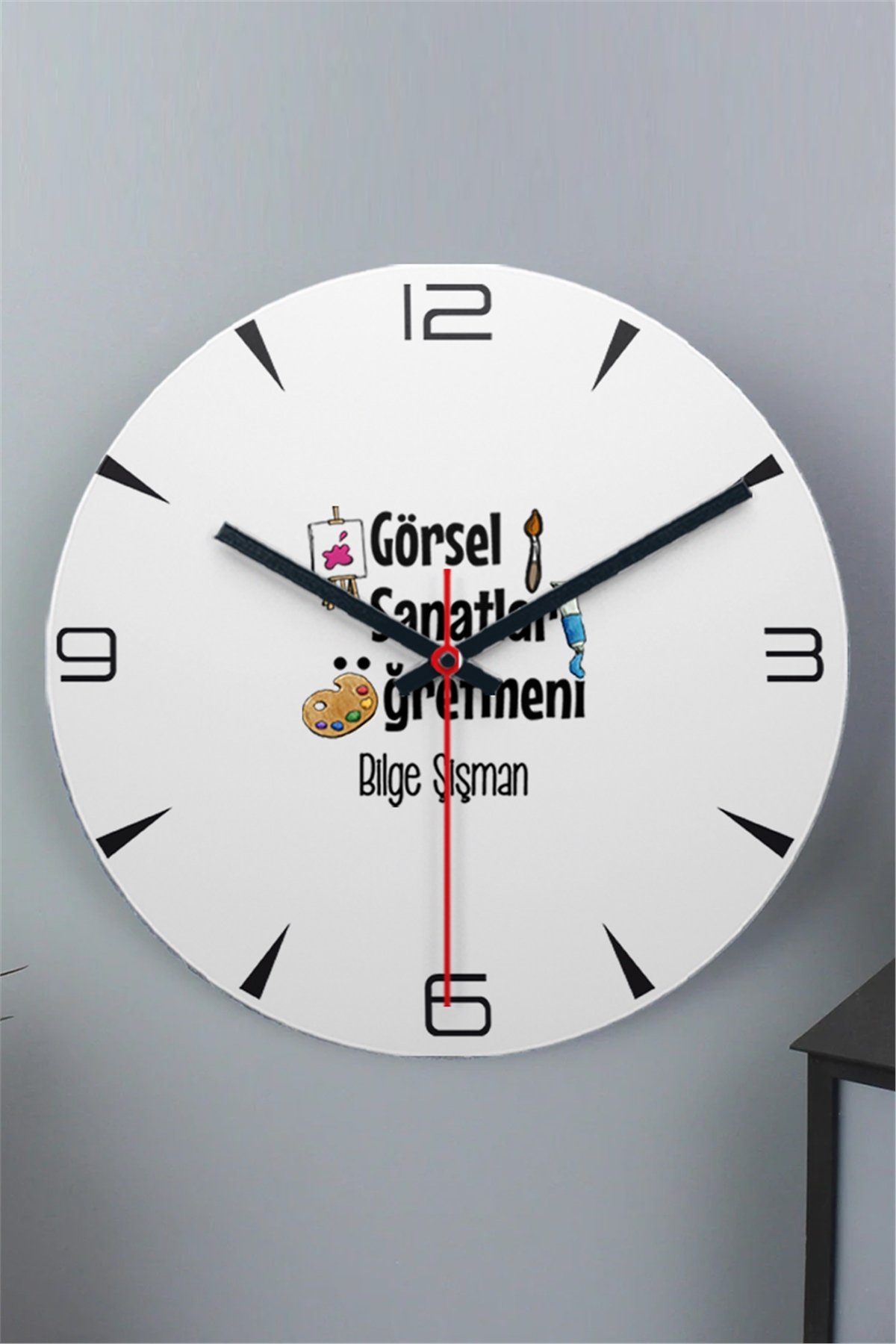 Görsel Sanatlar Öğretmeni Ahşap Duvar Saati