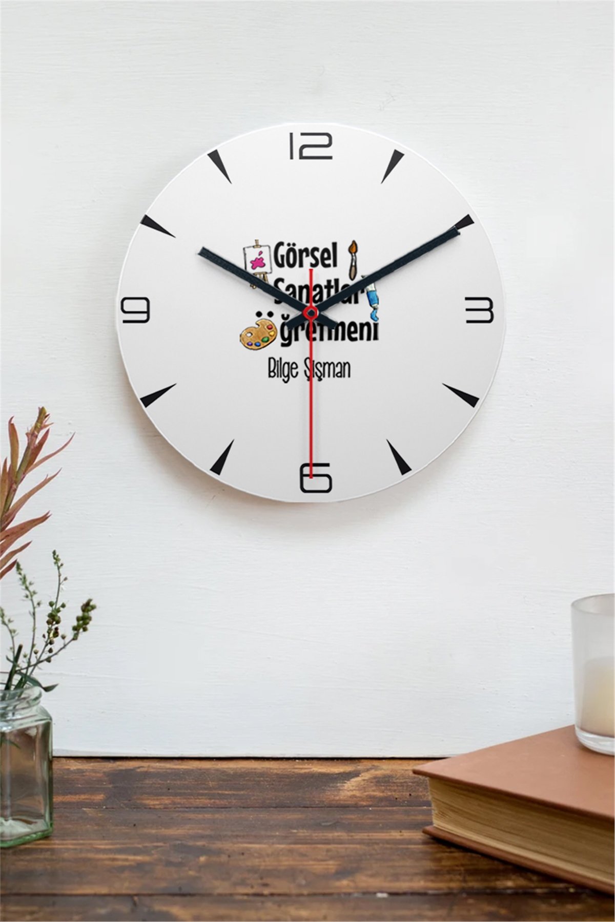 Görsel Sanatlar Öğretmeni Ahşap Duvar Saati