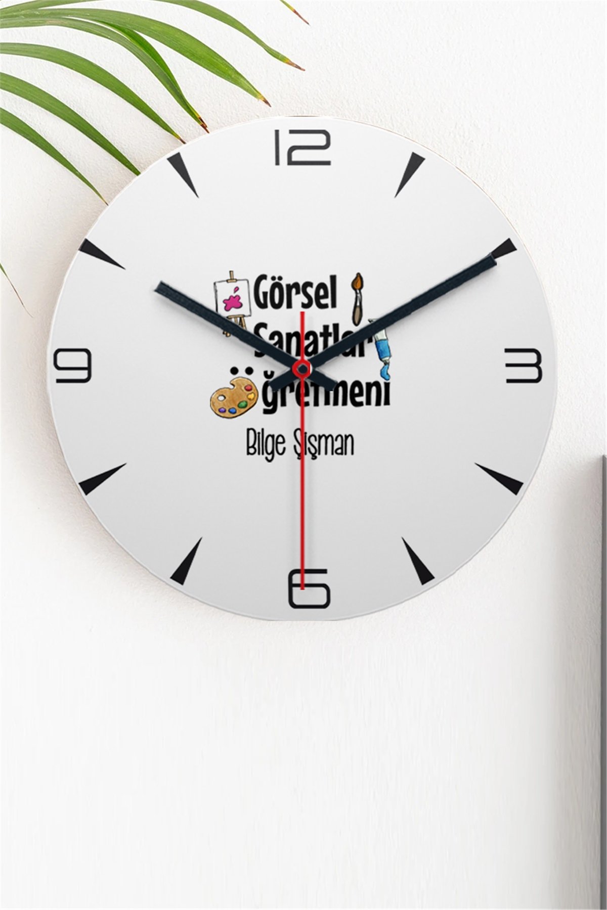 Görsel Sanatlar Öğretmeni Ahşap Duvar Saati