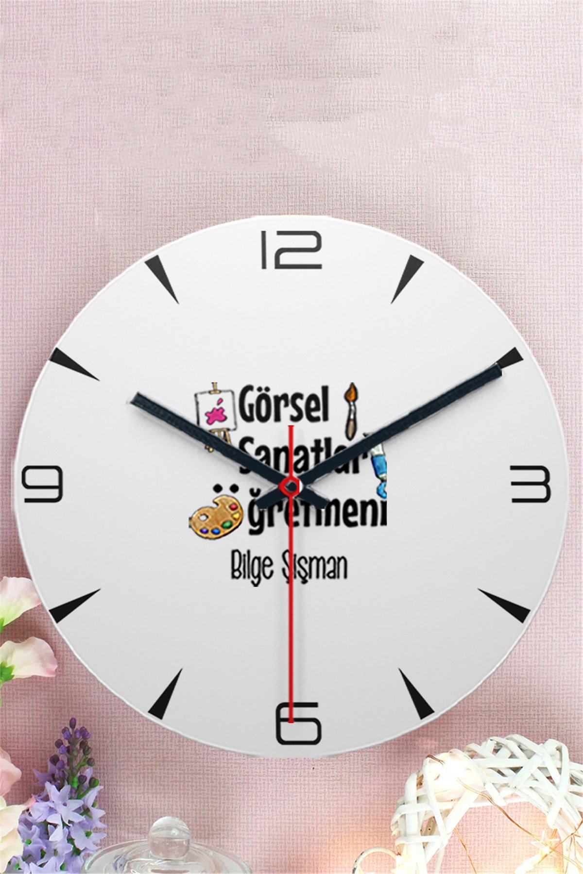 Görsel Sanatlar Öğretmeni Ahşap Duvar Saati