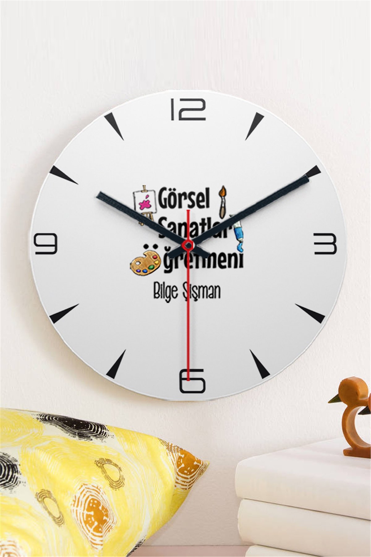 Görsel Sanatlar Öğretmeni Ahşap Duvar Saati