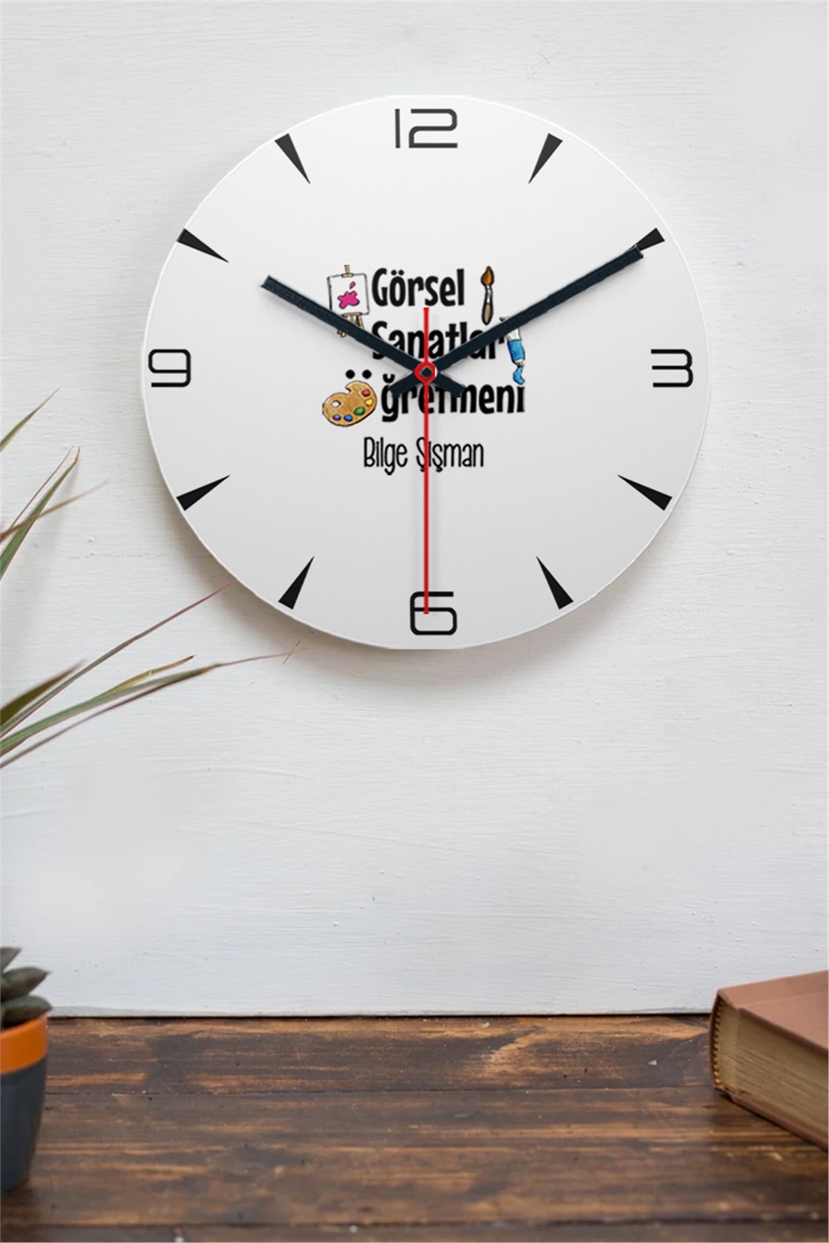 Görsel Sanatlar Öğretmeni Ahşap Duvar Saati