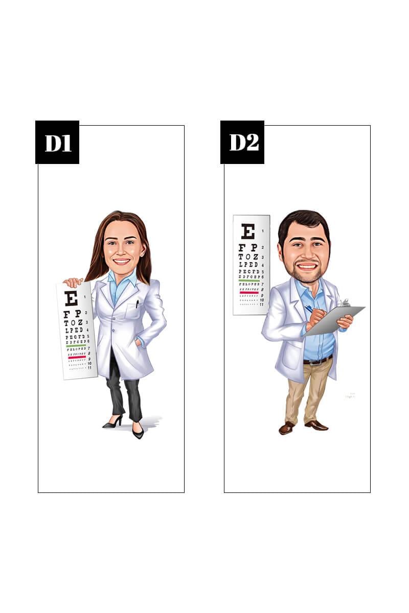 Göz Doktoruna Hediye Kişiye Özel Karikatürlü Kupa Bardak