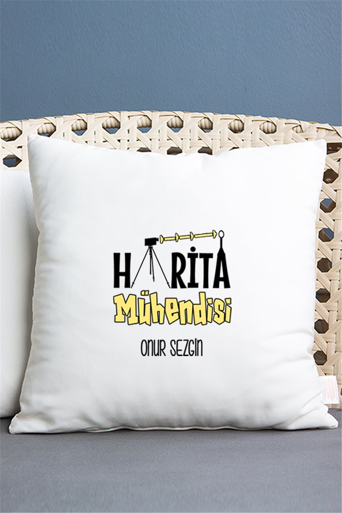 Harita Mühendisi Saten Kare Yastık
