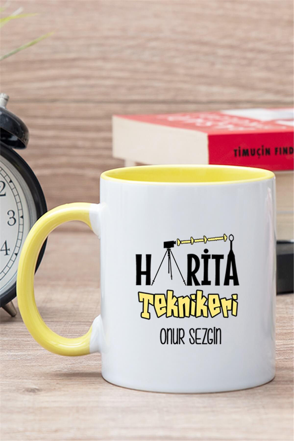 Harita Teknikeri İçi Renkli Kupa Bardak