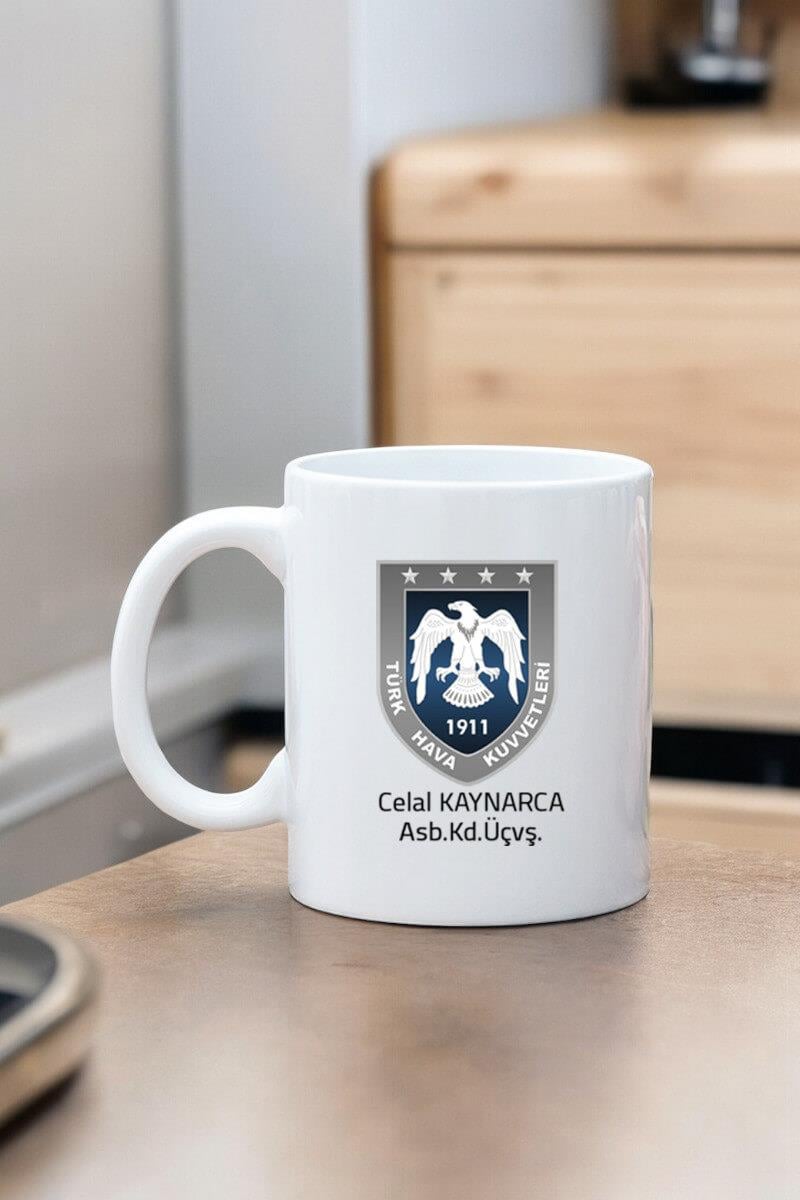 Hava Kuvvetleri Logolu Beyaz Kupa Bardak