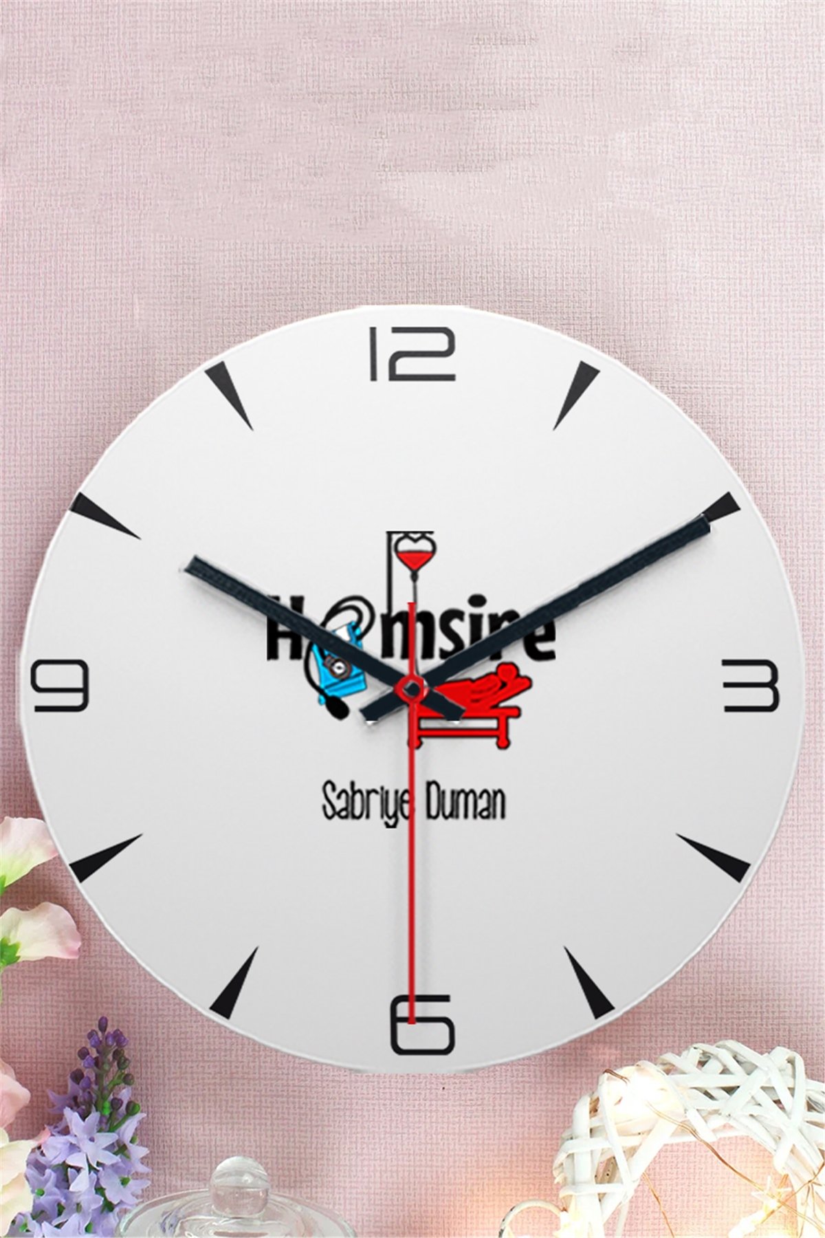 Hemşire Ahşap Duvar Saati
