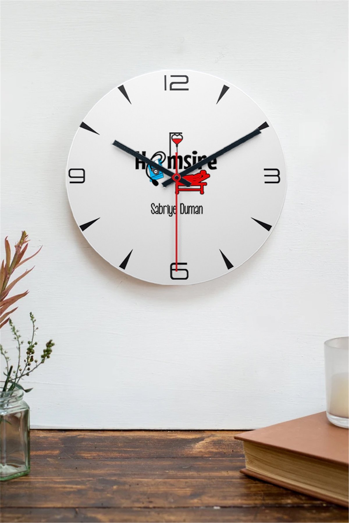 Hemşire Ahşap Duvar Saati