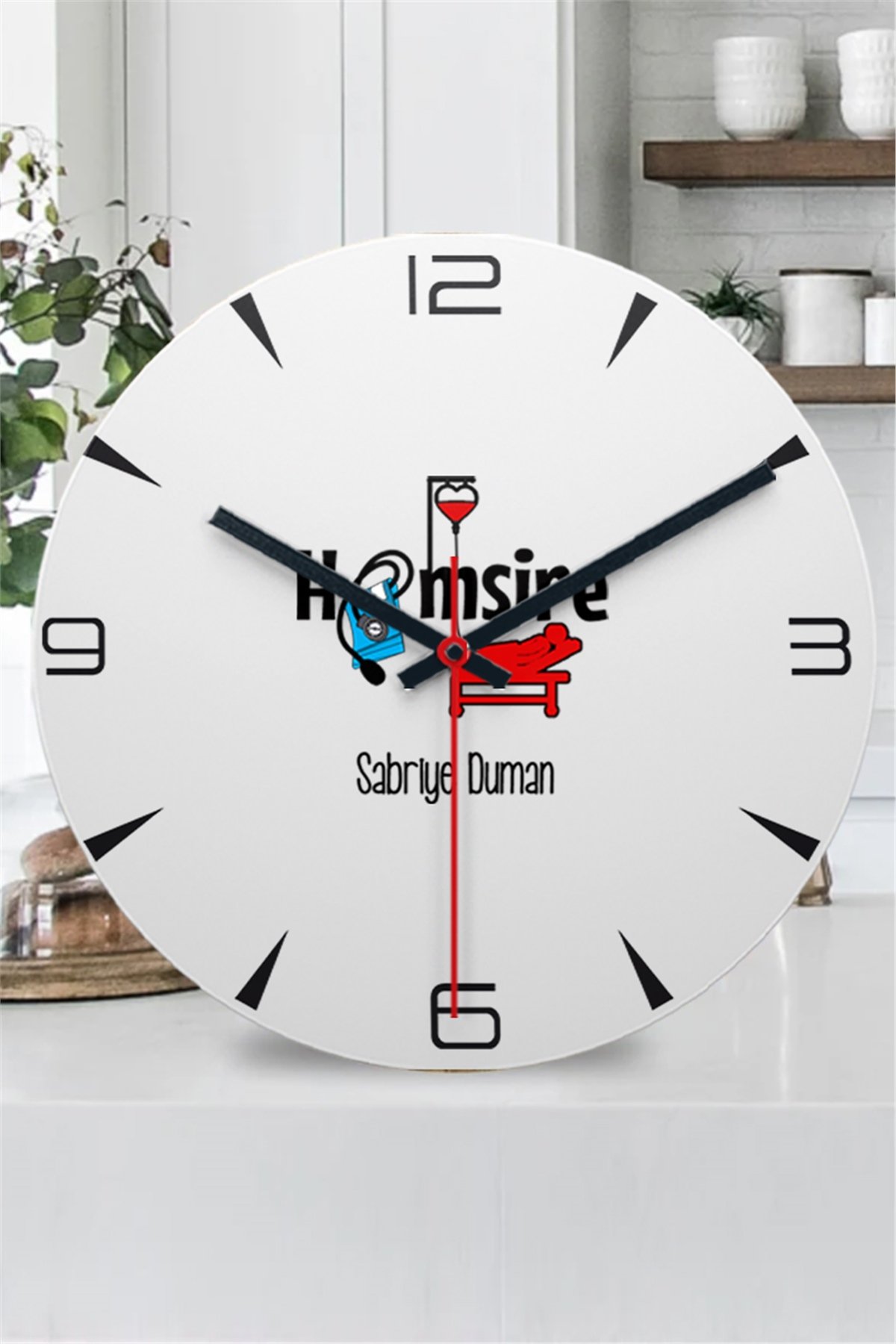 Hemşire Ahşap Duvar Saati