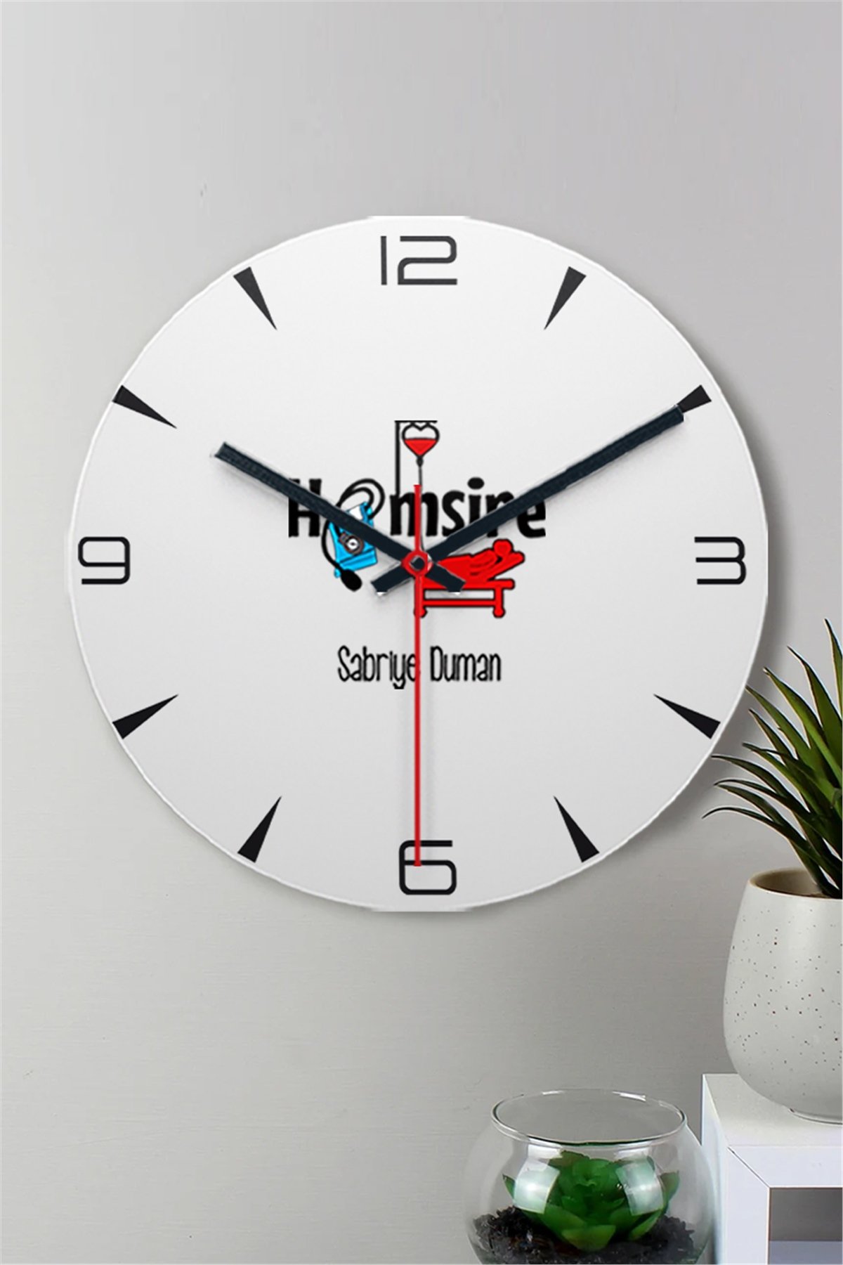 Hemşire Ahşap Duvar Saati
