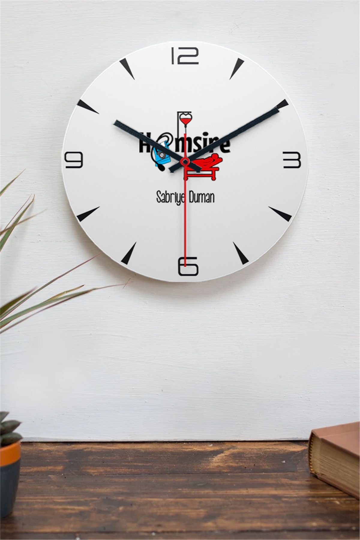 Hemşire Ahşap Duvar Saati