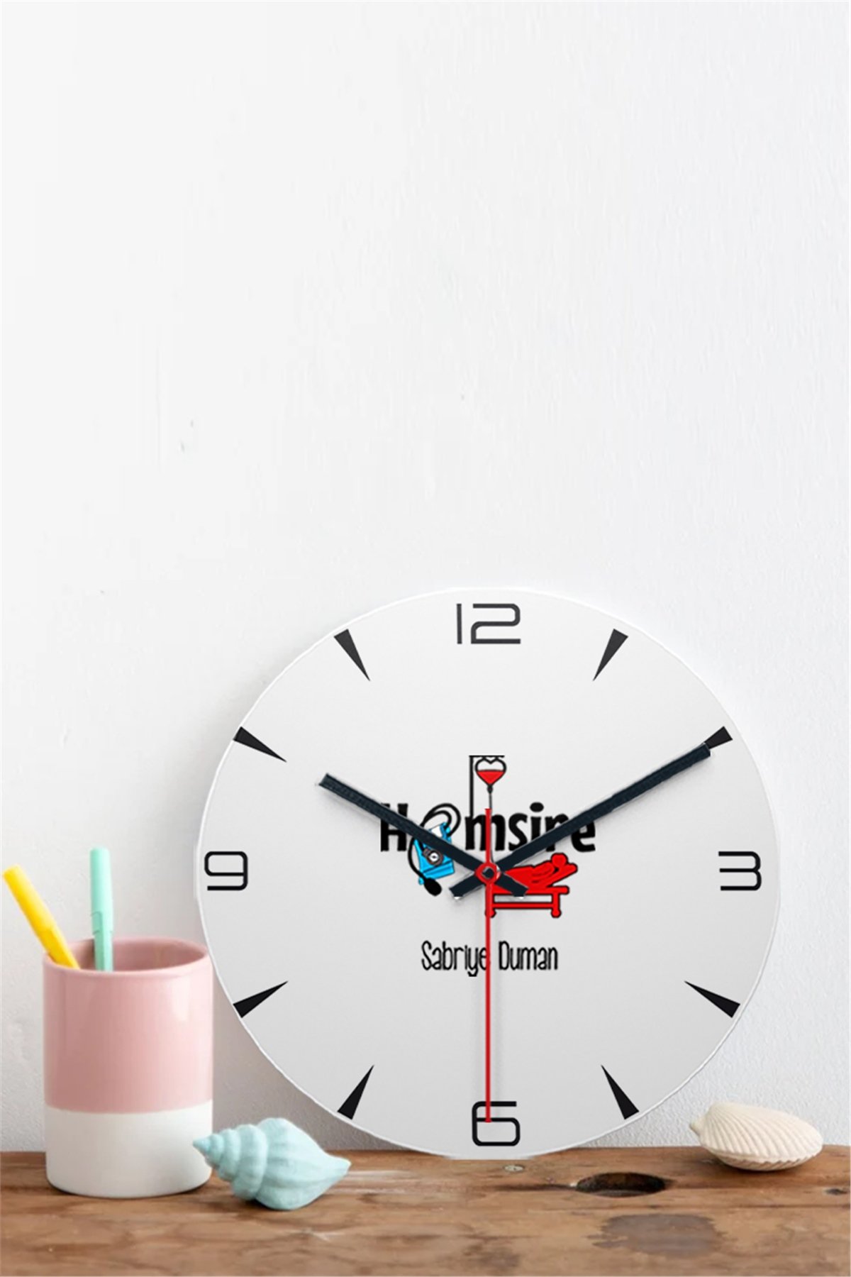 Hemşire Ahşap Duvar Saati