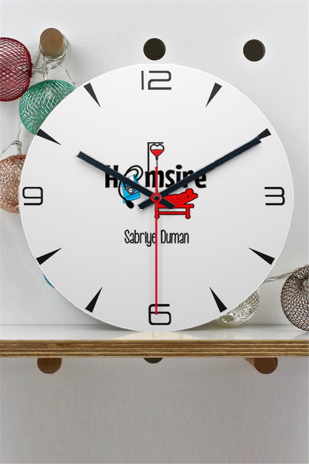 Hemşire Ahşap Duvar Saati
