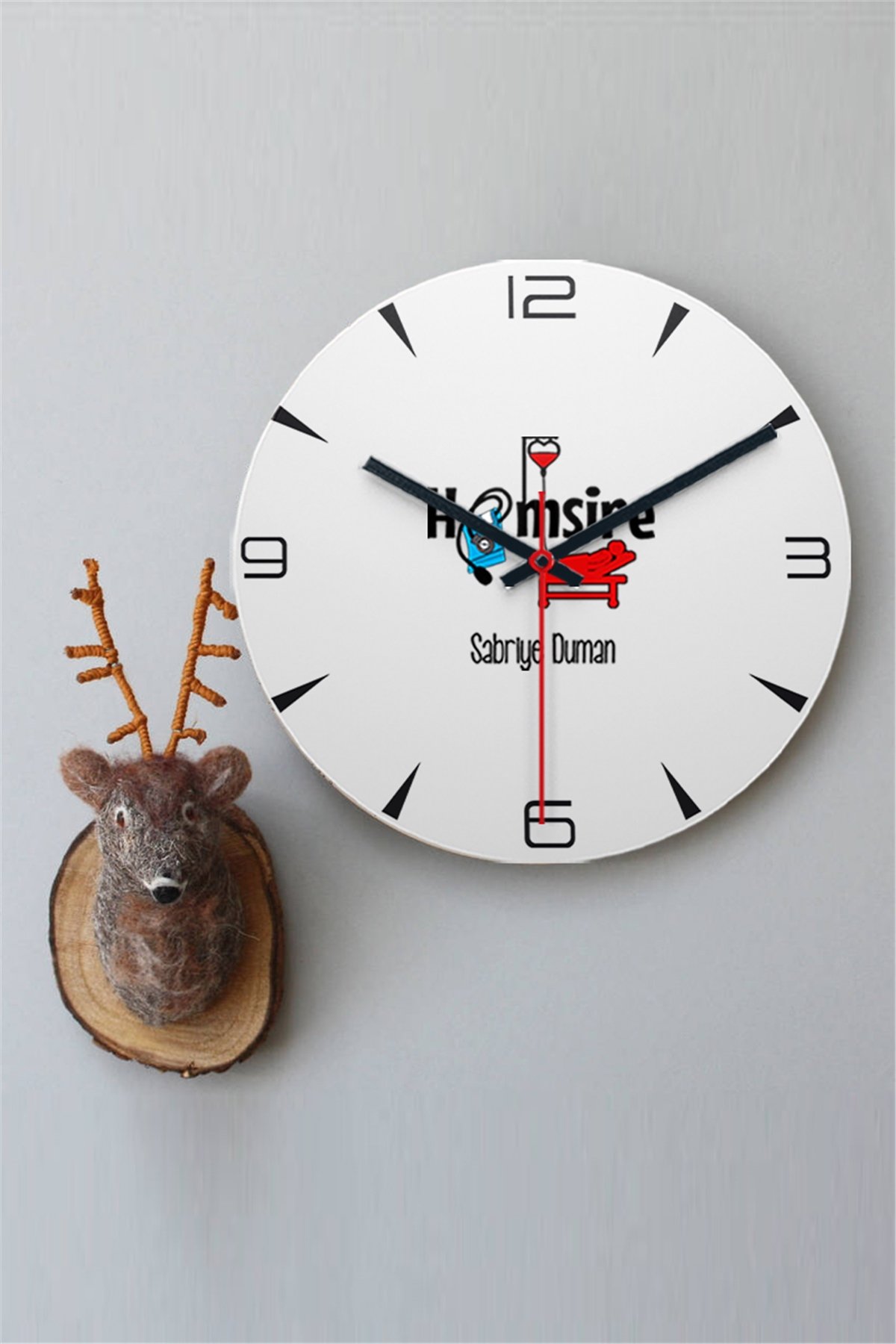 Hemşire Ahşap Duvar Saati