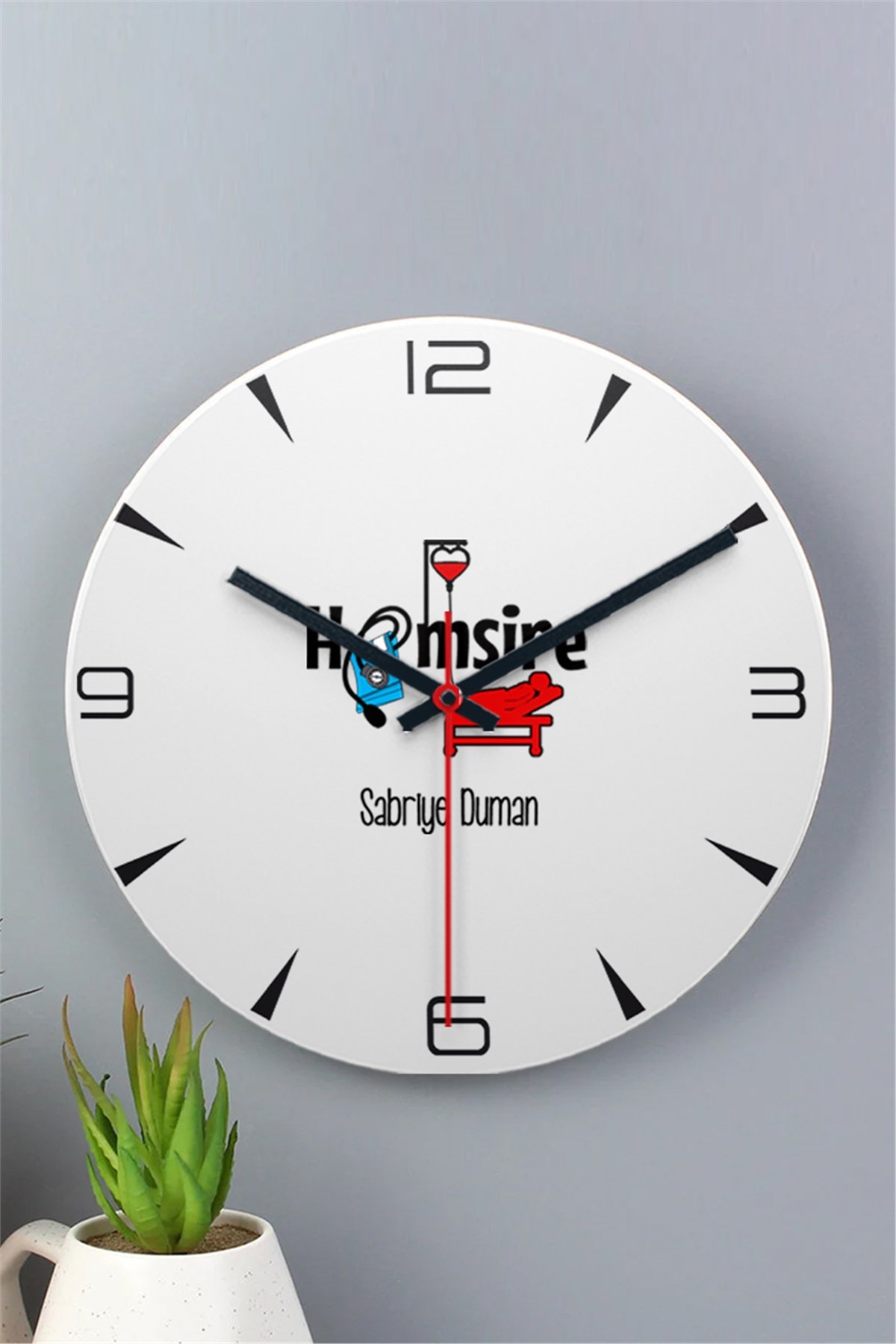 Hemşire Ahşap Duvar Saati
