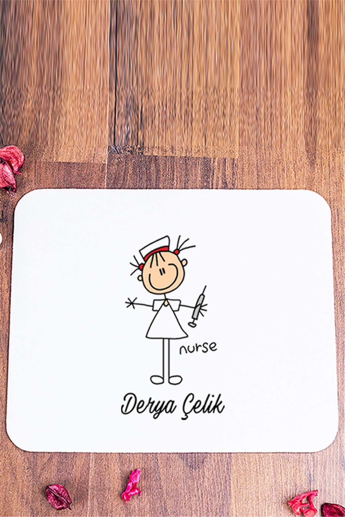 Hemşire Karikatürü Mouse Pad
