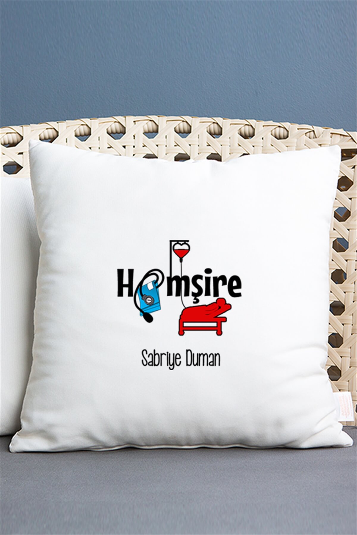 Hemşire Saten Kare Yastık