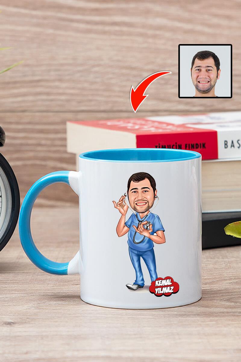 Hemşireye Hediye Kişiye Özel Hemşire Karikatürlü Kupa Bardak