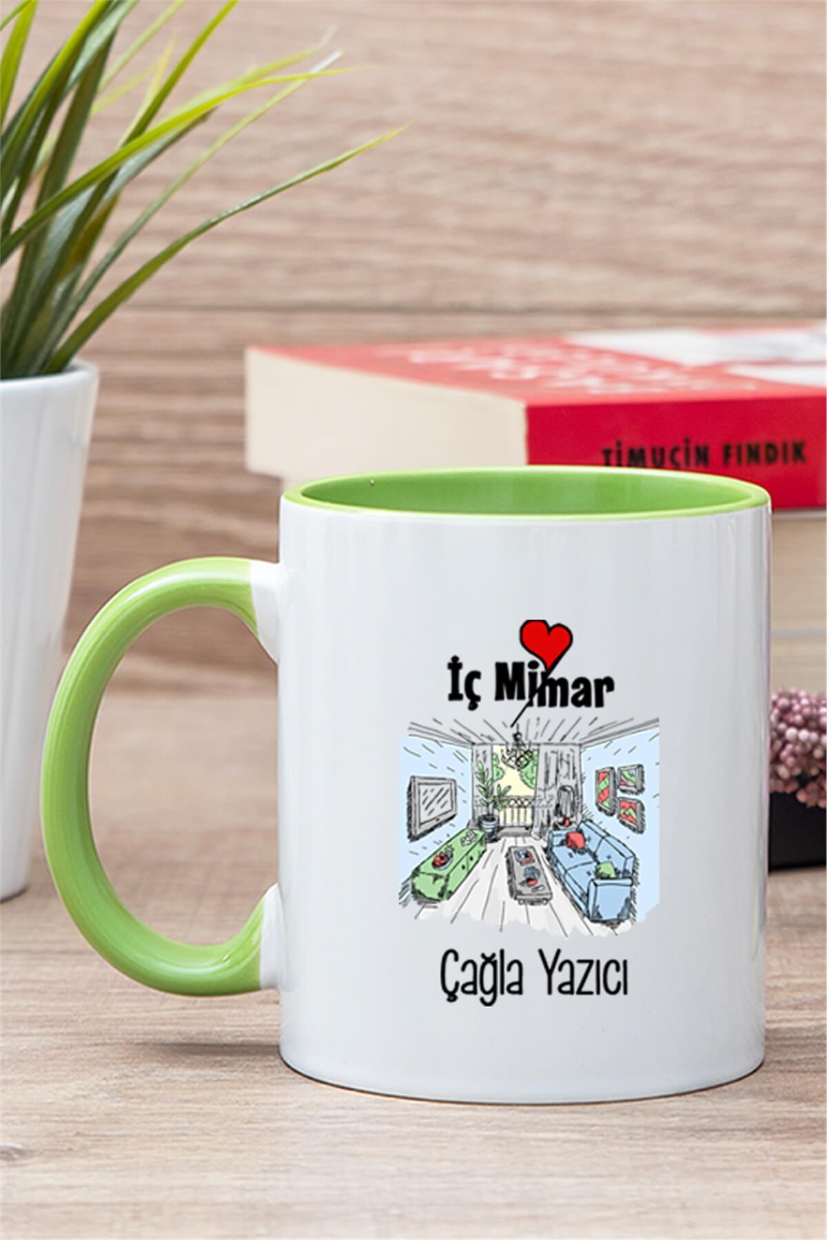 İç Mimar İçi Renkli Kupa Bardak