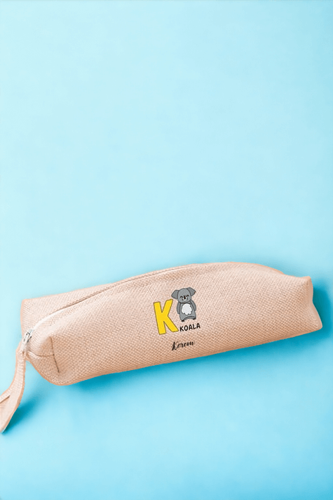 İngilizce Öğreniyorum Çocuklara Özel Baş Harfli Keten Bez Kalemlik