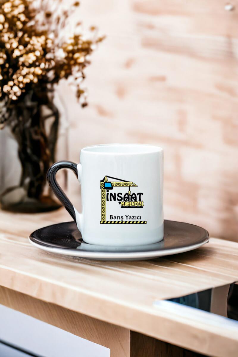 İnşaat Mühendisi Renkli Türk Kahvesi Fincanı
