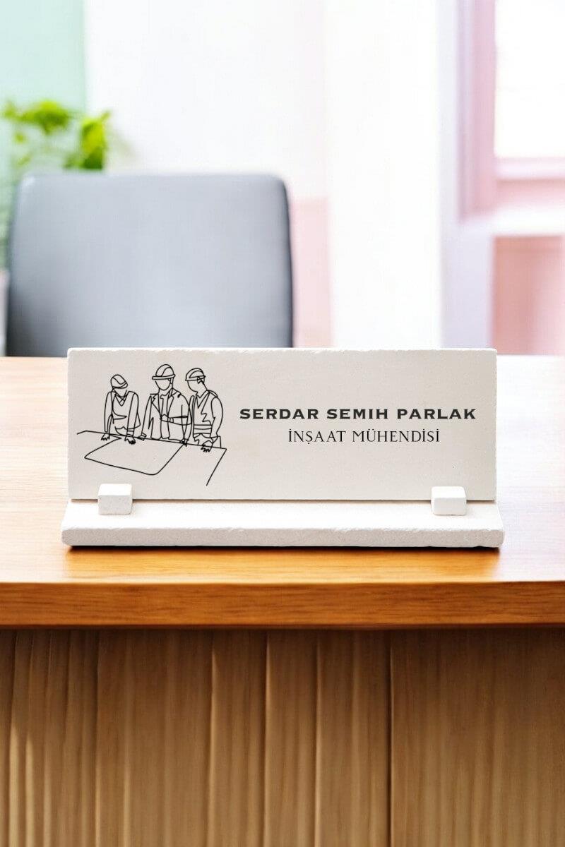 İnşaat Mühendisine Ofis Hediyesi Masa İsimliği