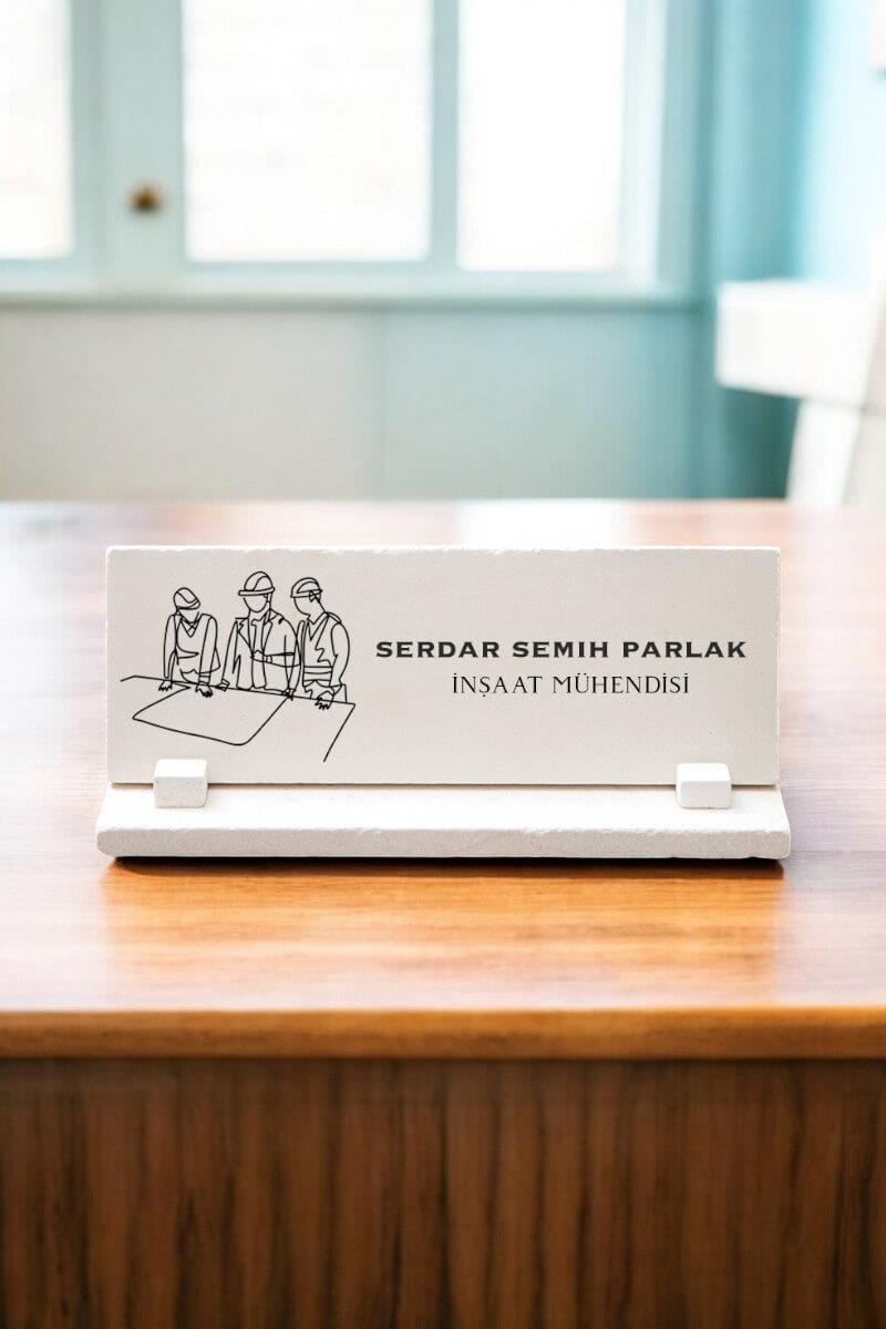 İnşaat Mühendisine Ofis Hediyesi Masa İsimliği