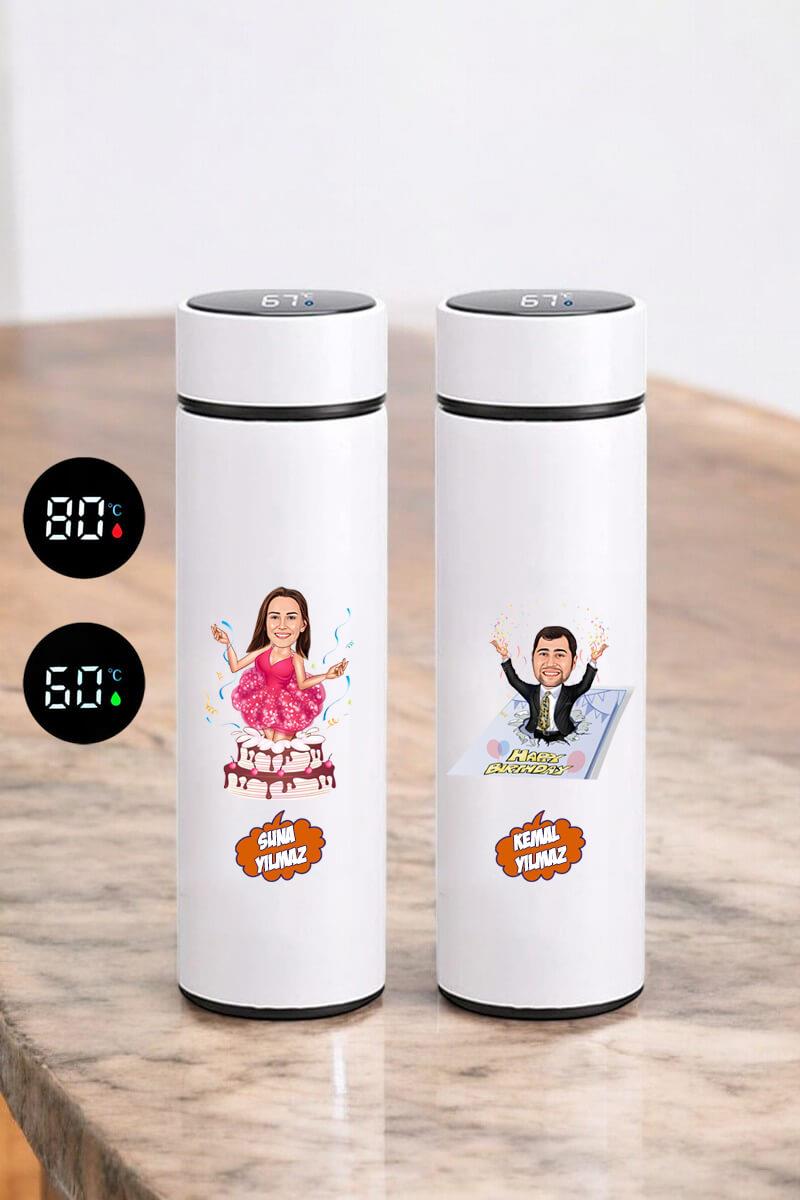 İş Arkadaşına Doğum Günü Hediyesi Karikatürlü Termos Bardak