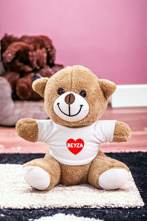 İsim Yazılı Kırmızı Kalpli Peluş Ayıcık