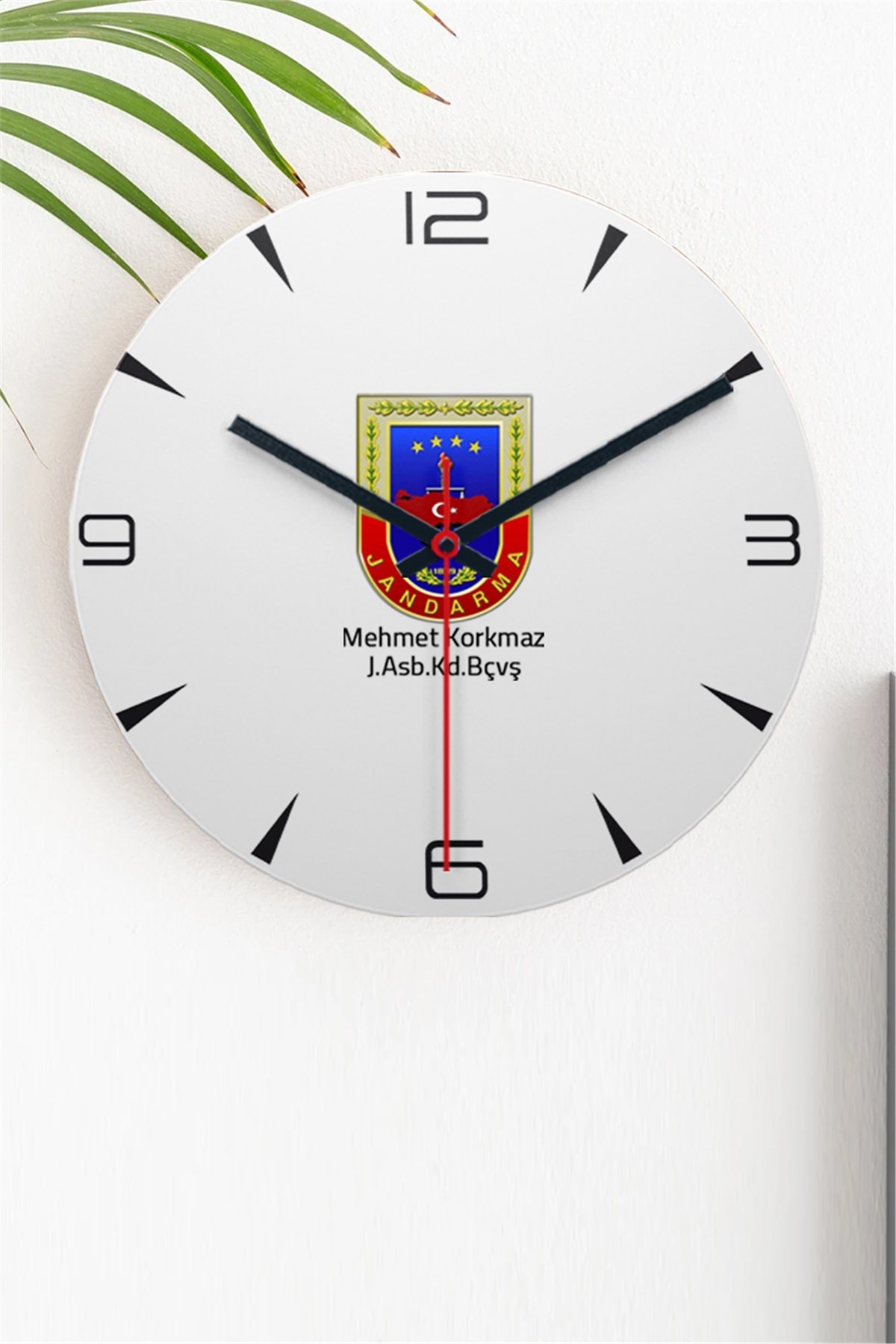 Jandarma Logolu Ahşap Duvar Saati